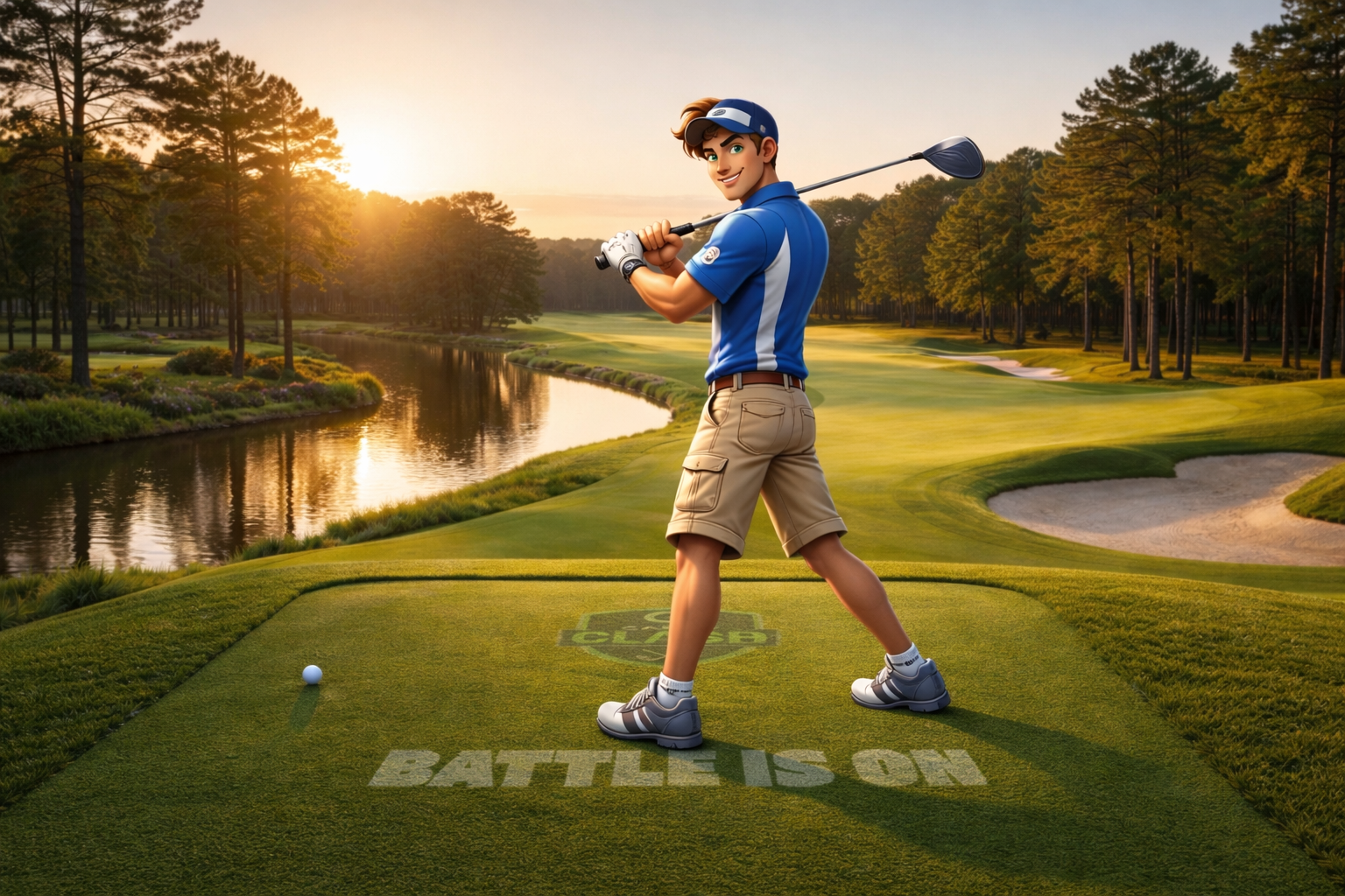 QCaddy Clash gameplay on a real golf course
